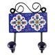 Navy Blue Tiny Flower Ceramic Tile Hook Online